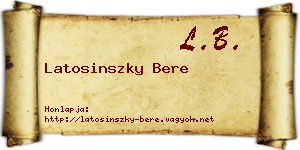Latosinszky Bere névjegykártya